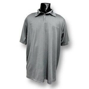 Columbia XXL Gray Striped Polo Shirt Performance Golf Outdoor Activewear